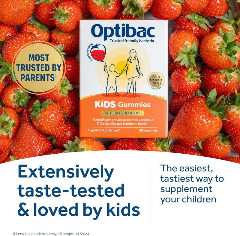 Kids Gummies - Kids Probiotic with Vitamin D & Calcium for Immune System Support & Gut Health and 2 Billion Bacterial Cultures - 30 Vegan Gummies