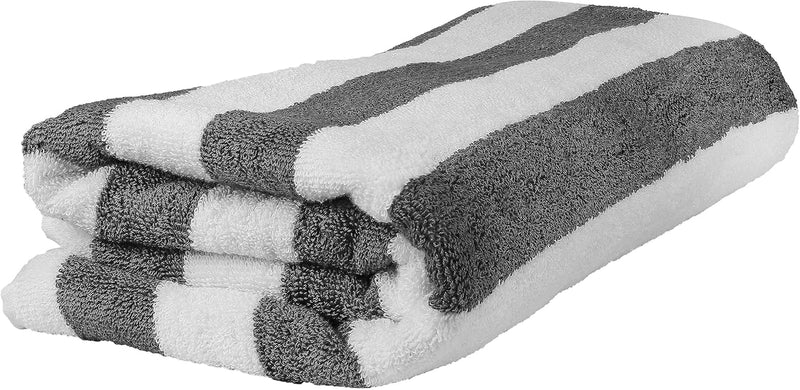 Bliss Casa Oversized Beach Towels (2 Pack, 90x180 cm) - Extra Large 100% Cotton Summer Pool Cabana Stripe Highly Absorbent & Soft Towel (Beach Towel - 2PC, Blue)