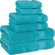 Cotton Paradise Hotel & Spa Quality, Absorbent and Soft Decorative Kitchen and Bathroom Sets, 6 Piece Turkish Towel Set, Includes 2 Bath Towels, 2 Hand Towels, 2 Washcloths, Charcoal Grey