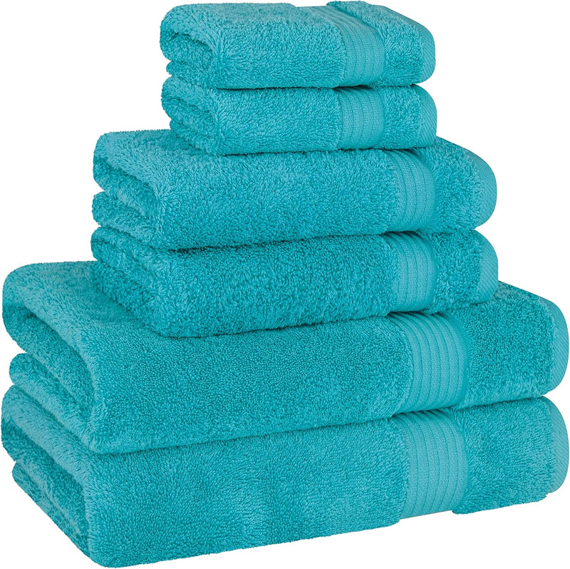 Cotton Paradise Hotel & Spa Quality, Absorbent and Soft Decorative Kitchen and Bathroom Sets, 6 Piece Turkish Towel Set, Includes 2 Bath Towels, 2 Hand Towels, 2 Washcloths, Charcoal Grey