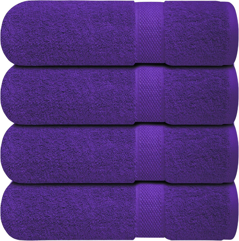 Infinitee Xclusives Premium Bath Towels Set Pack of 4-100% Ring Spun Cotton Bath Towels 70cm x 140cm - Highly Absorbent Durable Towels, Perfect for Daily Use (Charming Grey, Bath Towels)