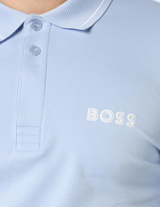BOSS Men's Paule 1 Slim-Fit Interlock Cotton Polo Shirt with Mesh Logo