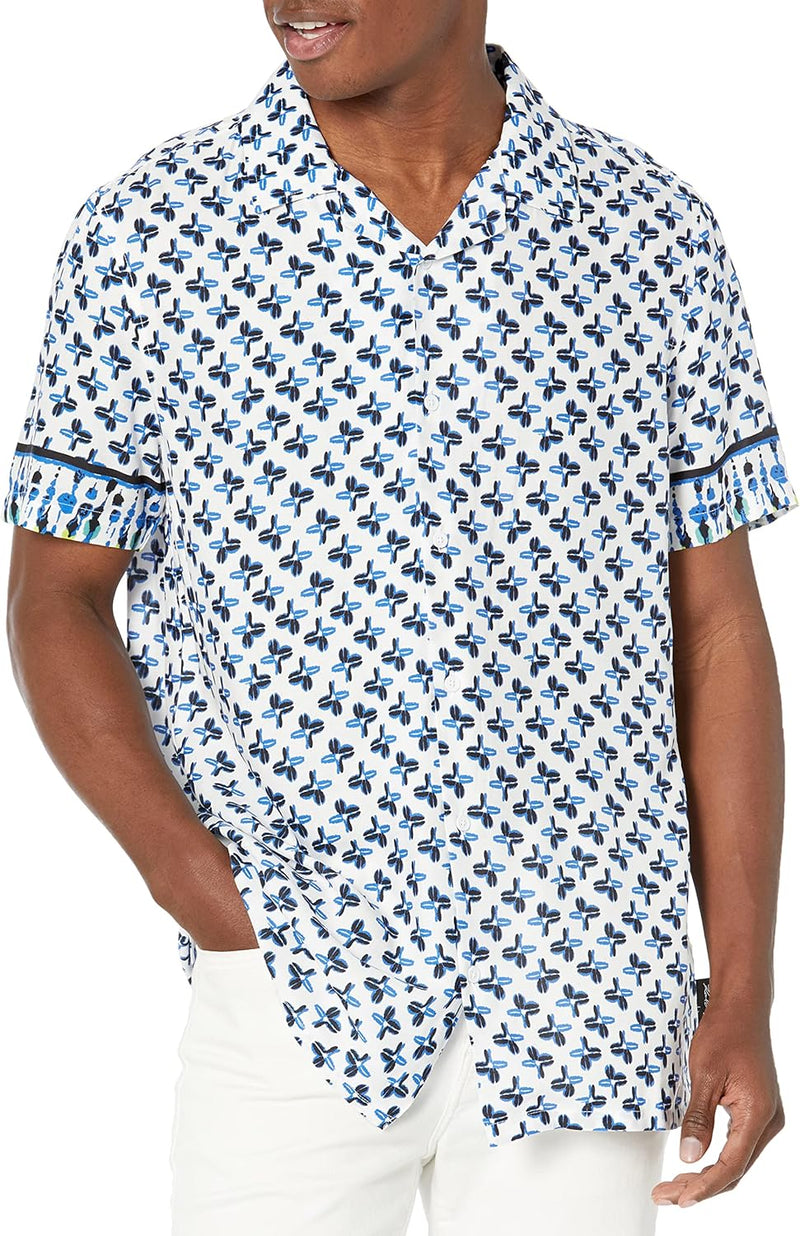 Karl Lagerfeld Paris Men's Floral Print Flowy Shirt