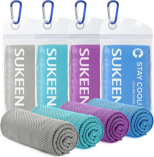 4 Pack Cooling Towel (40"x12"),Ice Towel,Soft Breathable Chilly Towel,Microfiber Towel for Yoga,Sport,Running,Gym,Workout,Camping,Fitness,Workout & More Activities(Dark Blue/Dark Gray/Brown/Black) - 4pack mix -5 Large