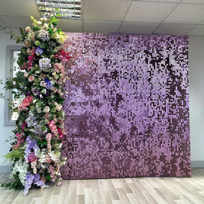 LuoluoHouse Shimmer Wall Panel Sequin Backdrop Panels 12 Packs-Iridescent Silver Backdrop for Graduation Anniversary Backdrop Wall Backdrops Engagement Decoration