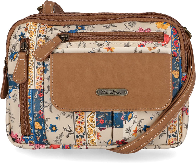 Zippy Triple Compartment Crossbody Bag - Pretty Patch/Hazelnut
