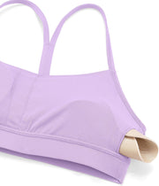 CRZ YOGA Y Back Sports Bra for Women - Padded Racerback Spaghetti Straps Thin Strap Low Impact Workout Yoga Bra