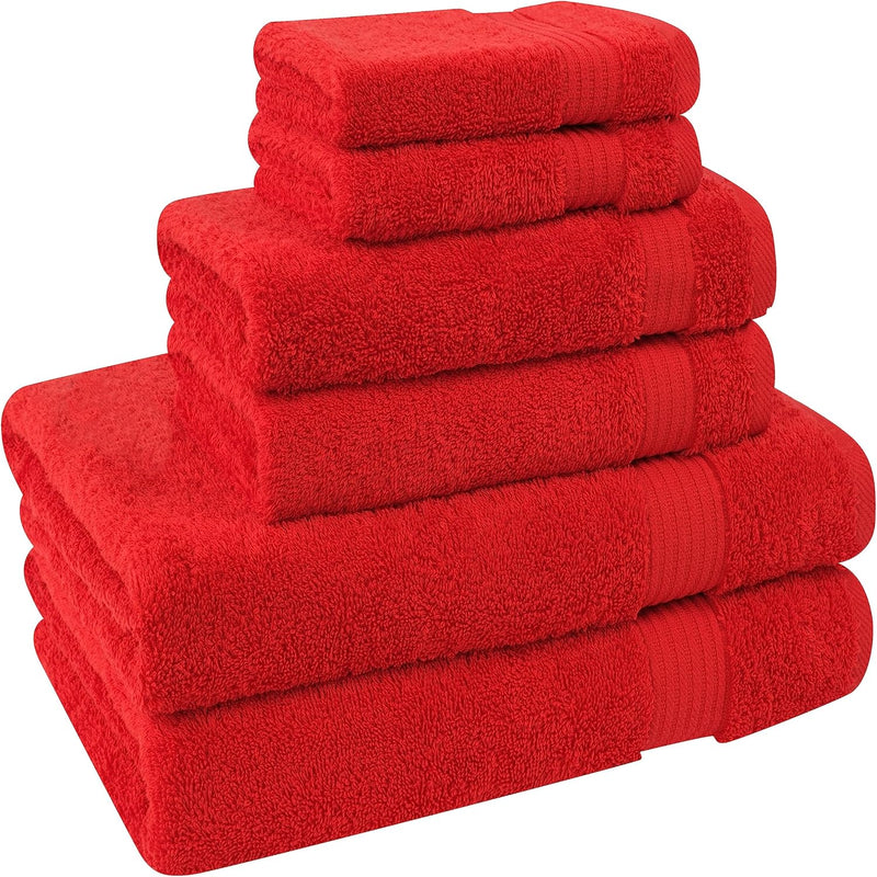Cotton Paradise Hotel & Spa Quality, Absorbent and Soft Decorative Kitchen and Bathroom Sets, 6 Piece Turkish Towel Set, Includes 2 Bath Towels, 2 Hand Towels, 2 Washcloths, Charcoal Grey