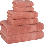 Cotton Paradise Hotel & Spa Quality, Absorbent and Soft Decorative Kitchen and Bathroom Sets, 6 Piece Turkish Towel Set, Includes 2 Bath Towels, 2 Hand Towels, 2 Washcloths, Charcoal Grey