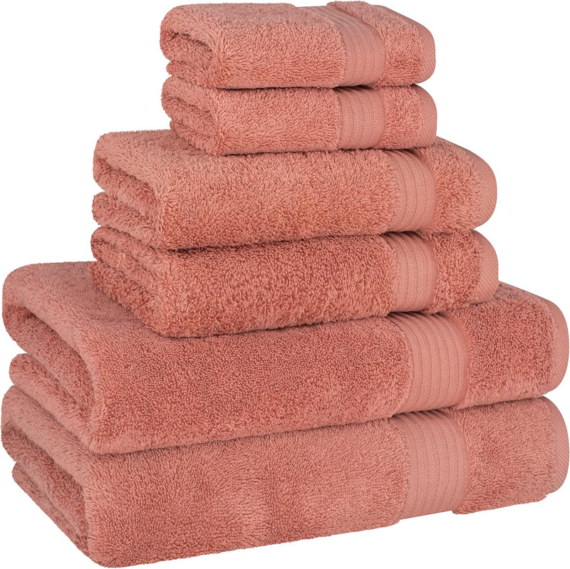 Cotton Paradise Hotel & Spa Quality, Absorbent and Soft Decorative Kitchen and Bathroom Sets, 6 Piece Turkish Towel Set, Includes 2 Bath Towels, 2 Hand Towels, 2 Washcloths, Charcoal Grey