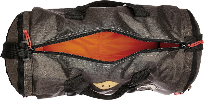 Classic 30L Medium Water Resistant Travel Duffle Bag/Gym Bag/Sports Duffle for Men/Women (Grey-Black-Orange)