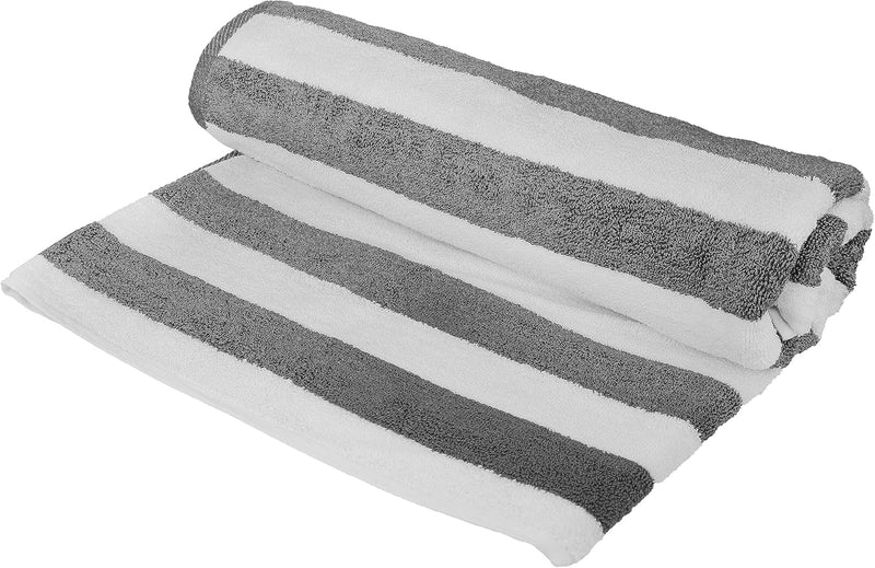 Bliss Casa Oversized Beach Towels (2 Pack, 90x180 cm) - Extra Large 100% Cotton Summer Pool Cabana Stripe Highly Absorbent & Soft Towel (Beach Towel - 2PC, Blue)
