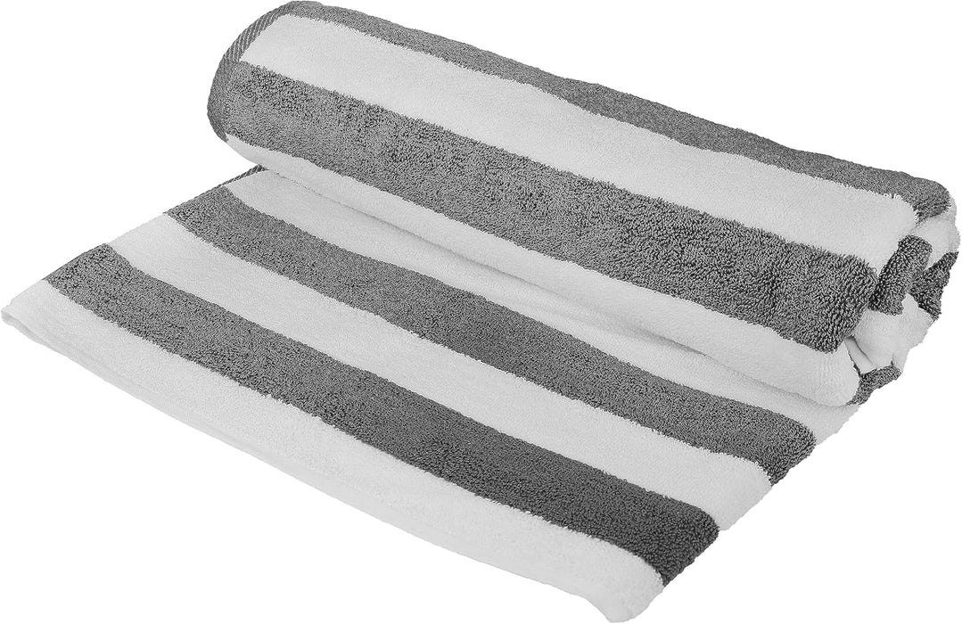 Bliss Casa Oversized Beach Towels (2 Pack, 90x180 cm) - Extra Large 100% Cotton Summer Pool Cabana Stripe Highly Absorbent & Soft Towel (Beach Towel - 2PC, Blue)