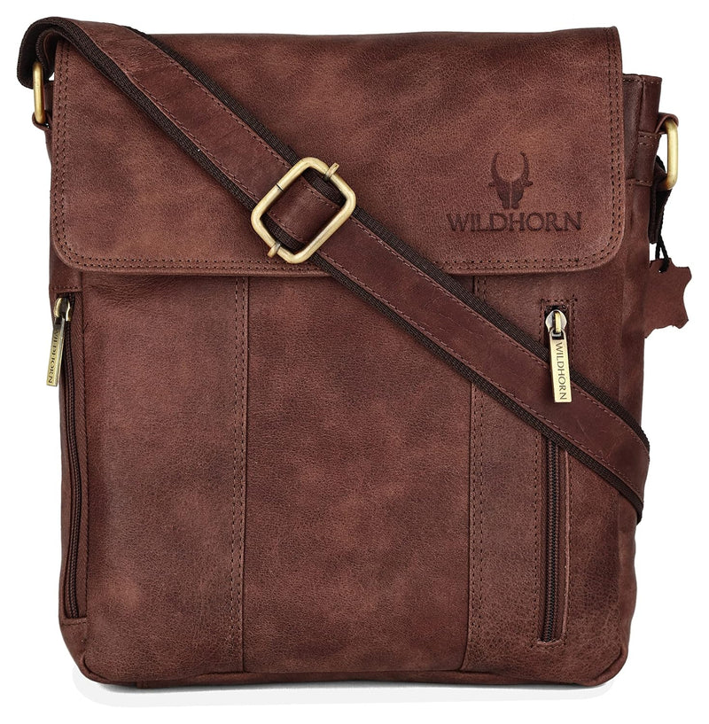 WILDHORN Brown Sling Bag for Men I Genuine Leather Crossbody Bag