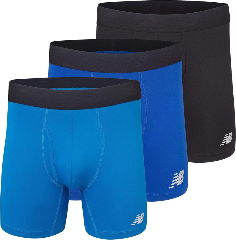 mens Nb3017-4 Performance 5 No Fly Boxer Briefs 4-Pack (pack of 4) - Blue