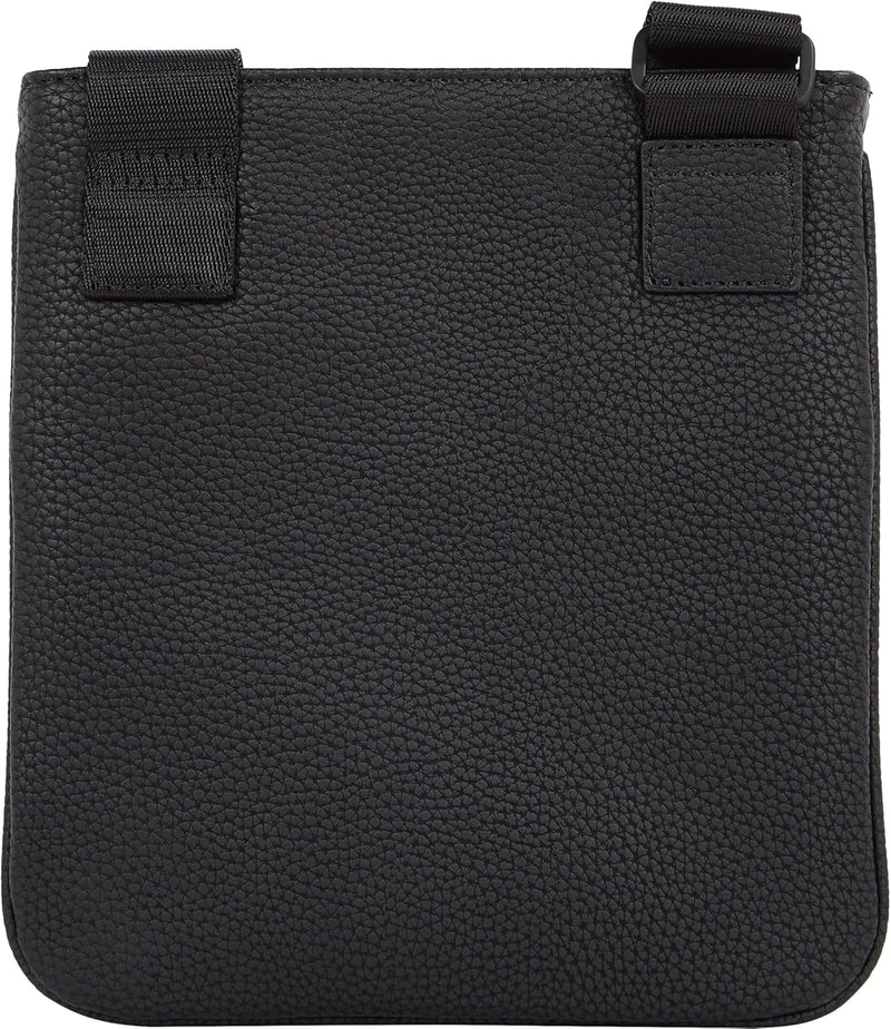 Men Essential PU Mini Crossover Shoulder Bag Small, Black (Black), One Size
