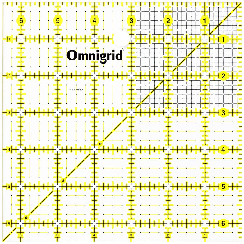 Omnigrid Ruler 1x6" - Square 6-Â½" x 6-Â½"