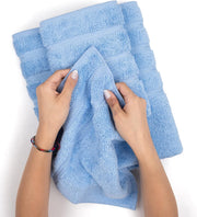 American Soft Linen GMSD 6-Piece 100% Turkish Genuine Cotton Premium & Luxury Towel Set for Bathroom & Kitchen, 2 Bath Towels, 2 Hand Towels & 2 Washcloths [Worth $72.95] - Rockridge Grey