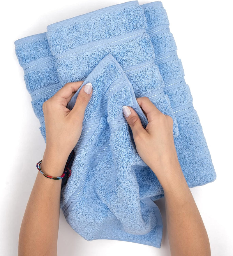 American Soft Linen GMSD 6-Piece 100% Turkish Genuine Cotton Premium & Luxury Towel Set for Bathroom & Kitchen, 2 Bath Towels, 2 Hand Towels & 2 Washcloths [Worth $72.95] - Rockridge Grey