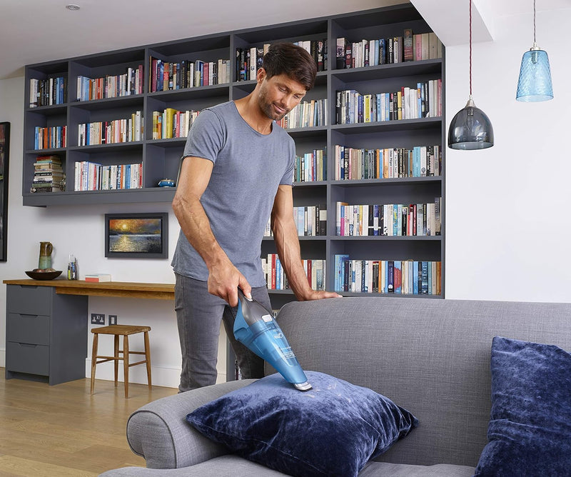 Cordless Dustbuster Handheld Wet & Dry Vacuum Cleaner, 7.2 V 1.5 Ah Li-Ion Battery With Charger Base, 385 ml, 14 Air Watts Suction Power, Blue - Wdc215Wa-B5