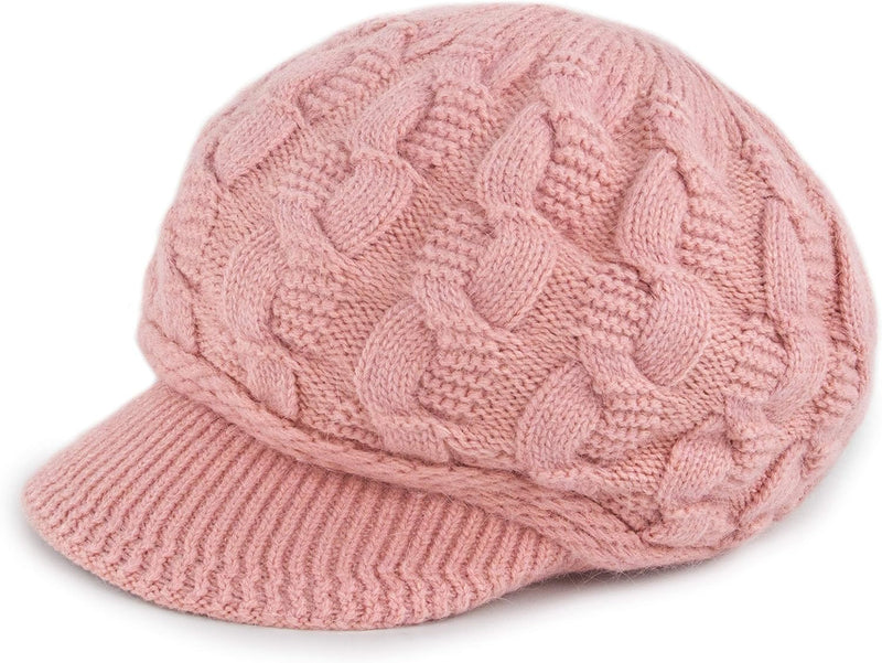 Muryobao Women's Winter Warm Slouchy Cable Knit Beanie Skull Hat with Visor