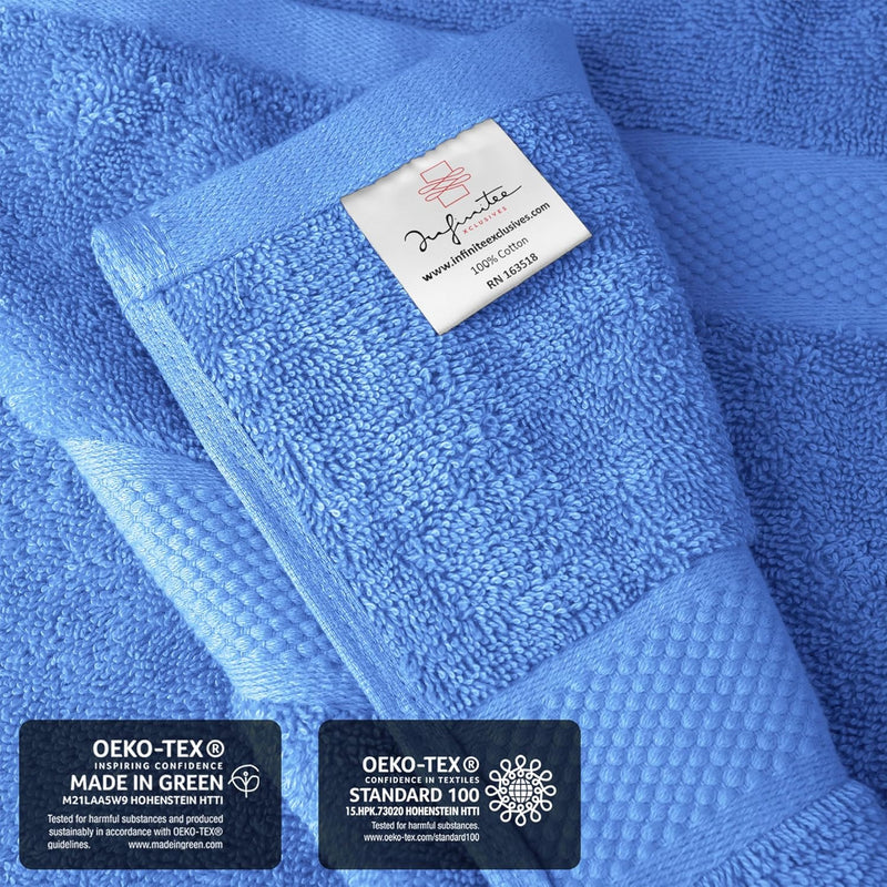 Infinitee Xclusives Premium Bath Towels Set Pack of 4-100% Ring Spun Cotton Bath Towels 70cm x 140cm - Highly Absorbent Durable Towels, Perfect for Daily Use (Charming Grey, Bath Towels)