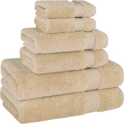 Cotton Paradise Hotel & Spa Quality, Absorbent and Soft Decorative Kitchen and Bathroom Sets, 6 Piece Turkish Towel Set, Includes 2 Bath Towels, 2 Hand Towels, 2 Washcloths, Charcoal Grey