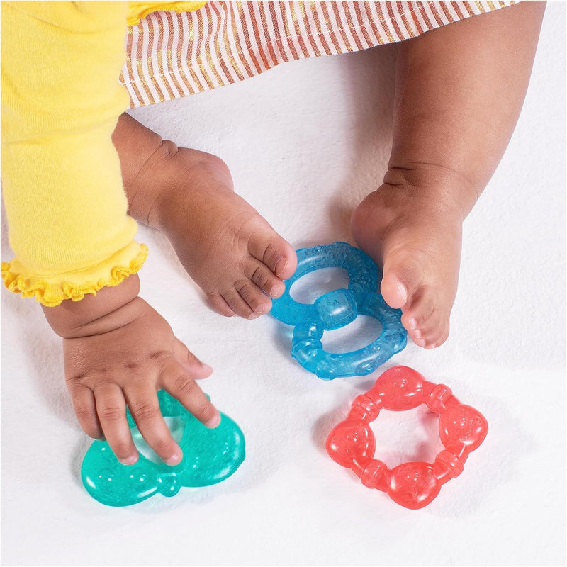 Bright Starts Gummy Buddies 3-Pack Textured Teethers - BPA-Free Elephant, Lion, Monkey - Unisex, 3 Months +