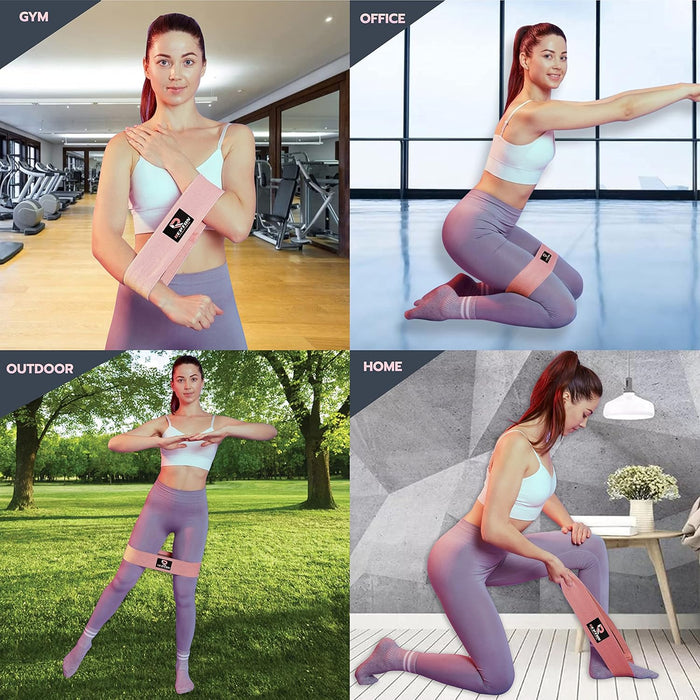 3 Sets Resistance Bands | Glutes, Hips and Legs Exercise Band | Ideal for Home Gym Fitness, Yoga, Pilates & Workout | Women and Men Non-Slip Booty Band | Physio Resistant Loop