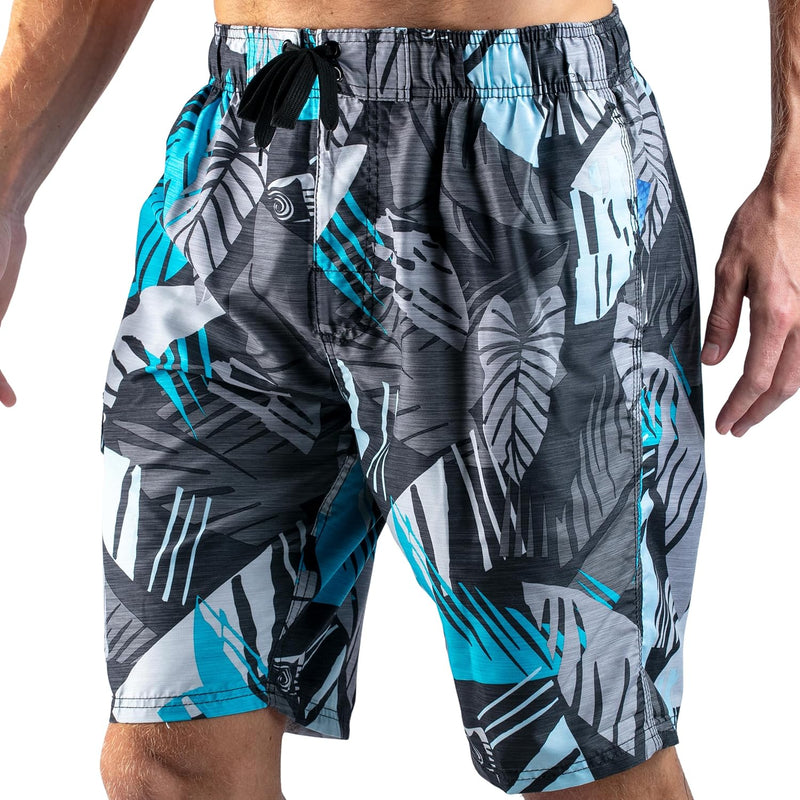 Men's Havana Swim Trunks (Regular & Extended Sizes) Swim Trunks - Montego Black