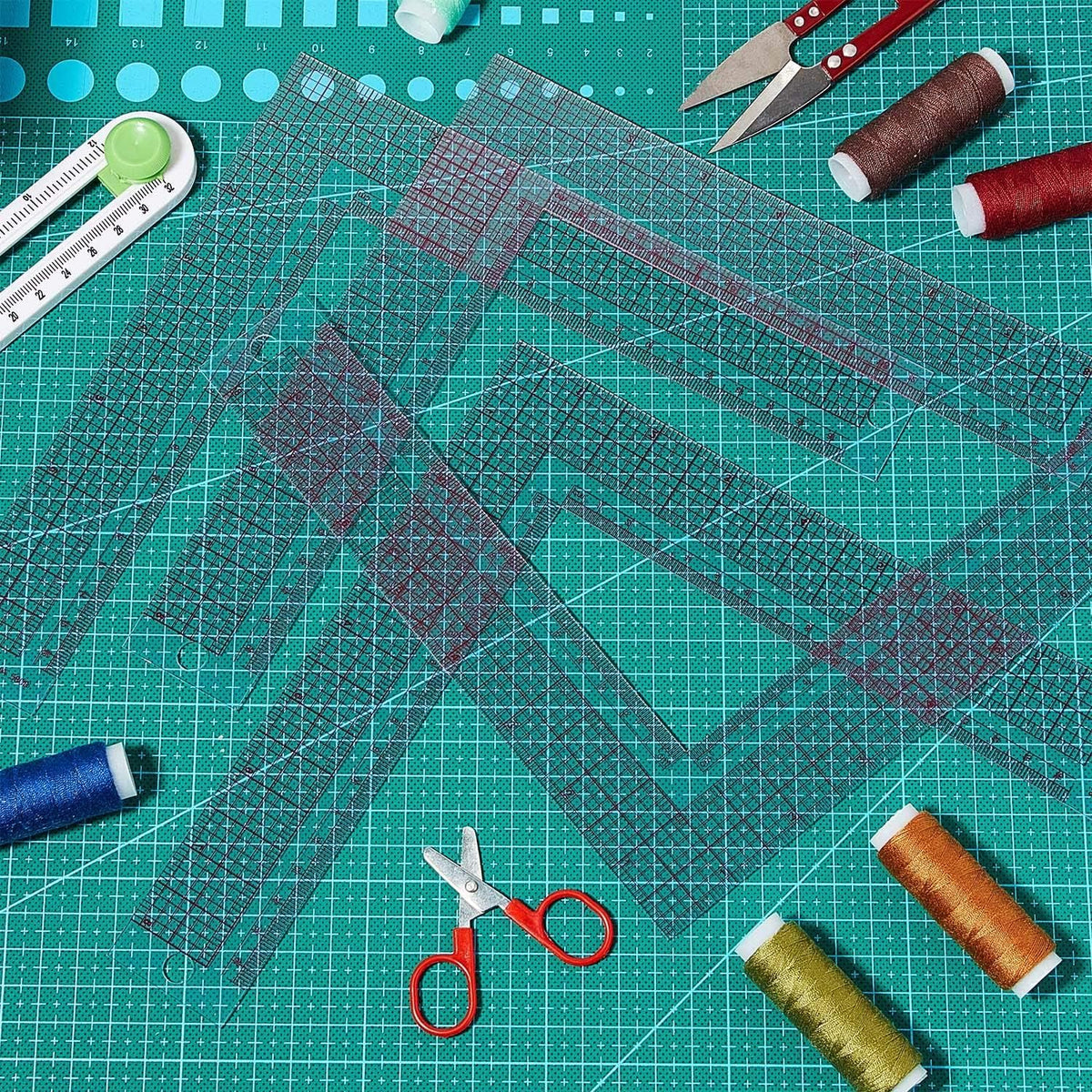 L-Shaped Sewing Rulers Set, 6 Piece Clear Plastic Measuring Tools for Accurate Fabric Cutting, Quilting, Tailoring, and Craft Projects – image 5