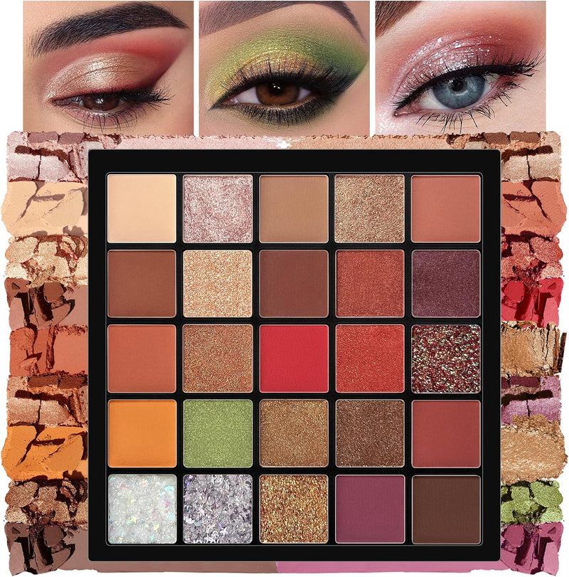 10 Colors Eyeshadow palette with Brush,eye shadow,makeup palette, Long-Lasting Waterproof,eye makeupMatte Naked Eye Shadow, Ultra-Blendable, Easy to use, Professional Matte, Rose Pink - 25colors ï¼02ï¼