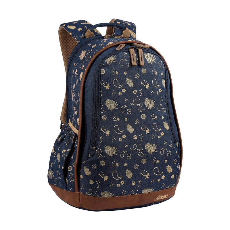 Gear Triumph Summer Print 26L Medium Water Resistant School Bag/College Bag/Daypack/Casual Backack for Girls/Boys/Men/Women (Blue-Beige)