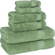 Cotton Paradise Hotel & Spa Quality, Absorbent and Soft Decorative Kitchen and Bathroom Sets, 6 Piece Turkish Towel Set, Includes 2 Bath Towels, 2 Hand Towels, 2 Washcloths, Charcoal Grey