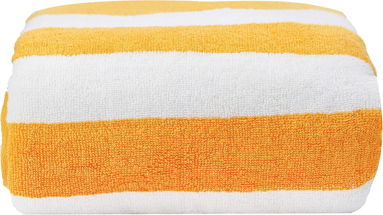 Bliss Casa Oversized Beach Towels (2 Pack, 90x180 cm) - Extra Large 100% Cotton Summer Pool Cabana Stripe Highly Absorbent & Soft Towel (Beach Towel - 2PC, Blue)