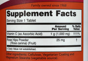 Foods Vitamin C-1000 Sustained Release with Rose Hips Time-Release Vitamin C for Immune Support & Antioxidant Protection & Collagen Formation & Long-Lasting Absorption 100 Tablets