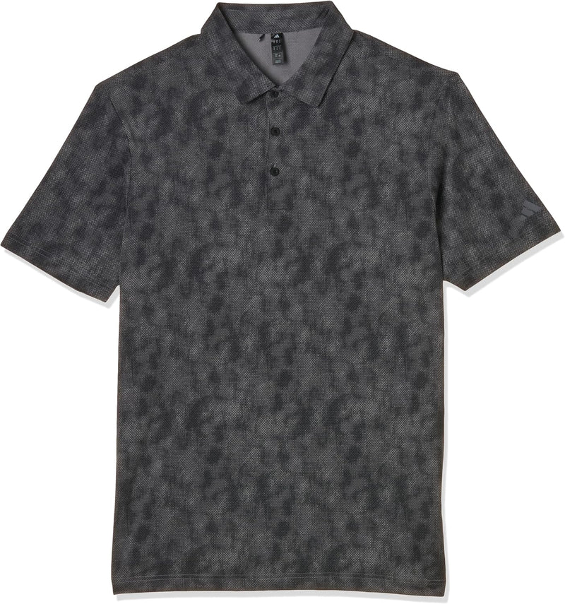 Men Ultimate365 Textured Print Polo Shirt - Black