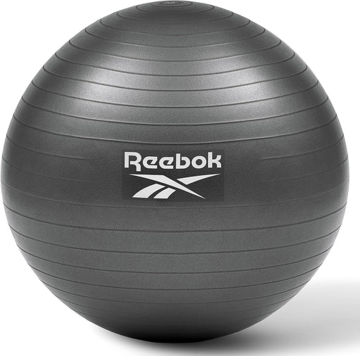 Reebok Gymball - Exercise Ball with Dual Textured Non-Slip Surface for Maximum Grip - for Core Workout, Improving Stability, and Posture at Home or The Gym - Pump Included - Black