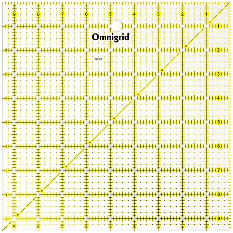 Omnigrid Ruler 1x6" - Square 9-Â½" x 9-Â½"