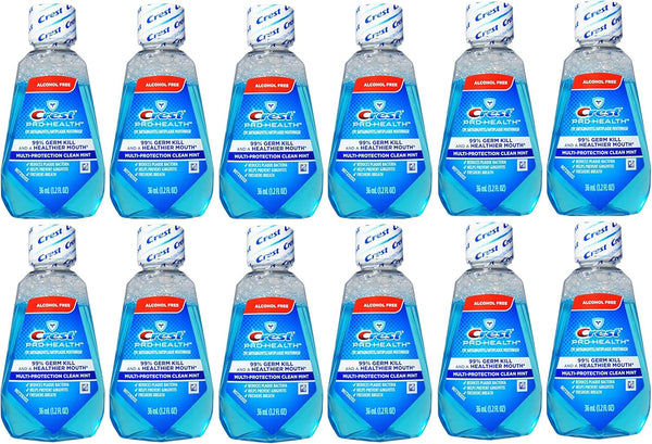 Crest Pro-Health Clean Mint Multi-Protection Mouthwash (Mouthrinse), Travel Size 1.2 oz (32ml) - Pack of 1213