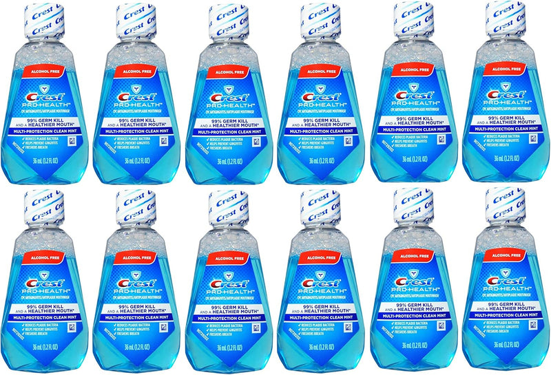 Crest Pro-Health Clean Mint Multi-Protection Mouthwash (Mouthrinse), Travel Size 1.2 oz (32ml) - Pack of 1213