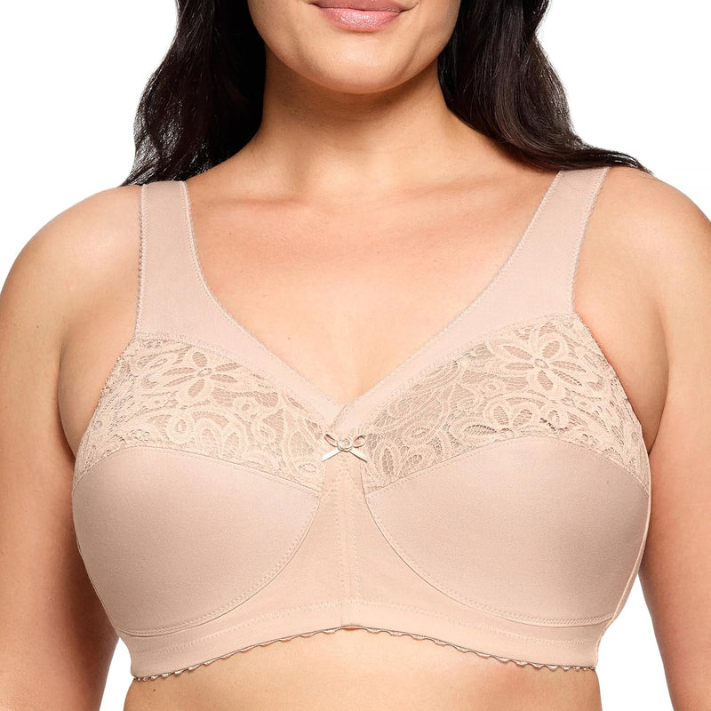 Women's Full Figure MagicLift Cotton Wirefree Support Bra 1001 - CafÃ©
