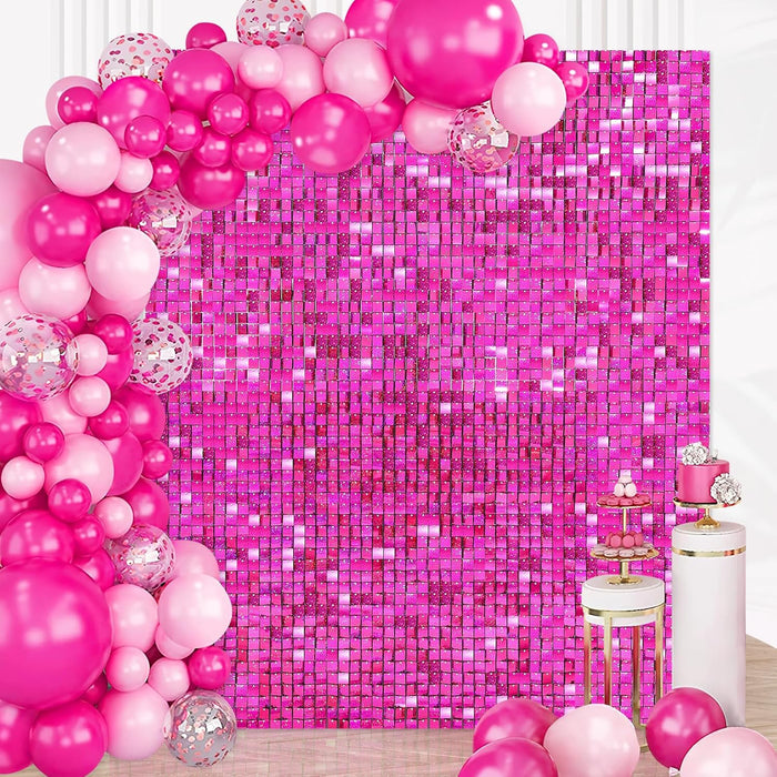 B-COOL Shimmer Wall Backdrop Sequin Wall Panels Pack of 24 Light Gold Glitter Backdrop Panel for Birthday Home Anniversary Engagement Bachelorette Parties Decorations