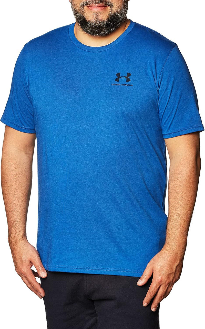Mens SPORTSTYLE LEFT CHEST SS T-shirt (pack of 1) - Tech Blue / / Black