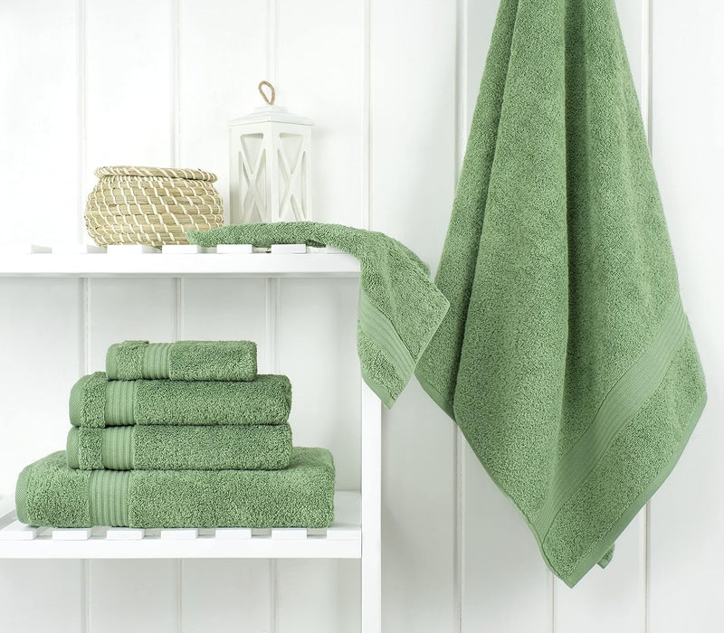Cotton Paradise Hotel & Spa Quality, Absorbent and Soft Decorative Kitchen and Bathroom Sets, 6 Piece Turkish Towel Set, Includes 2 Bath Towels, 2 Hand Towels, 2 Washcloths, Charcoal Grey