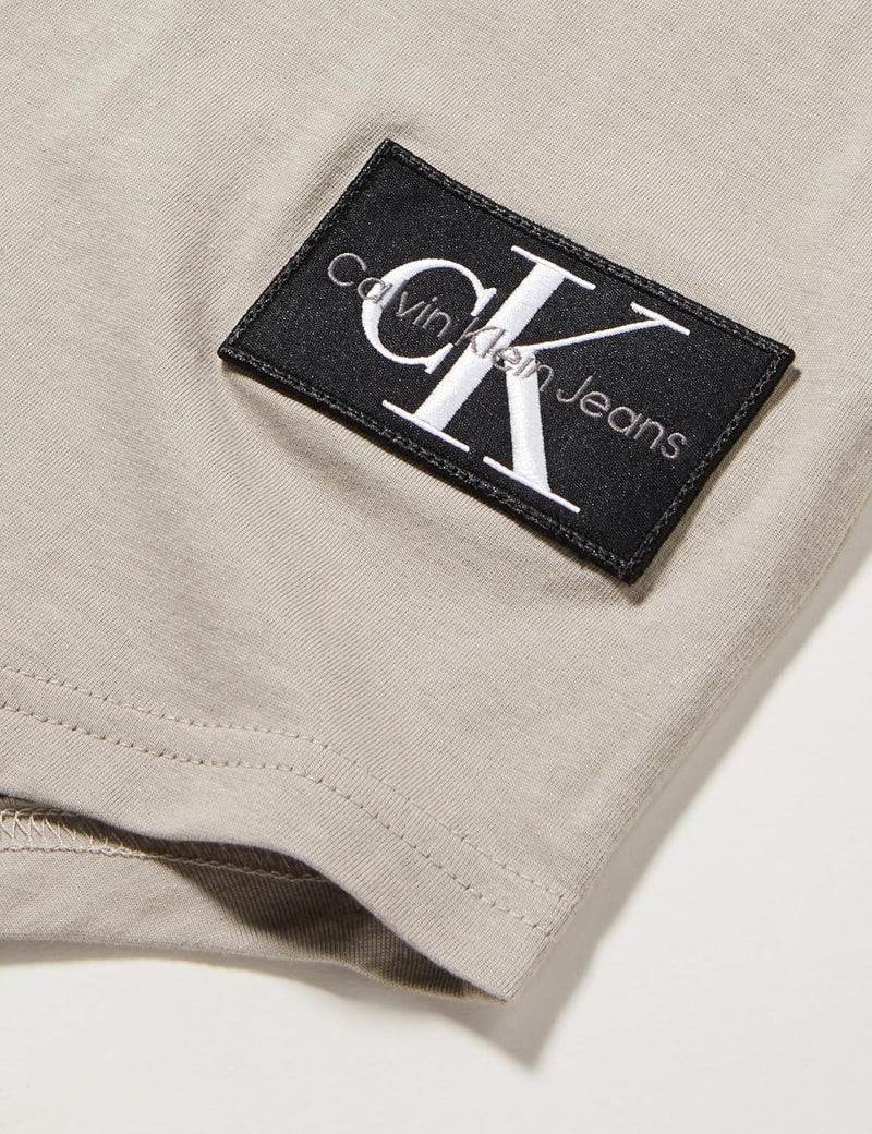 Calvin Klein Jeans Men's Badge Turn Up Sleeve S/S Knit Tops