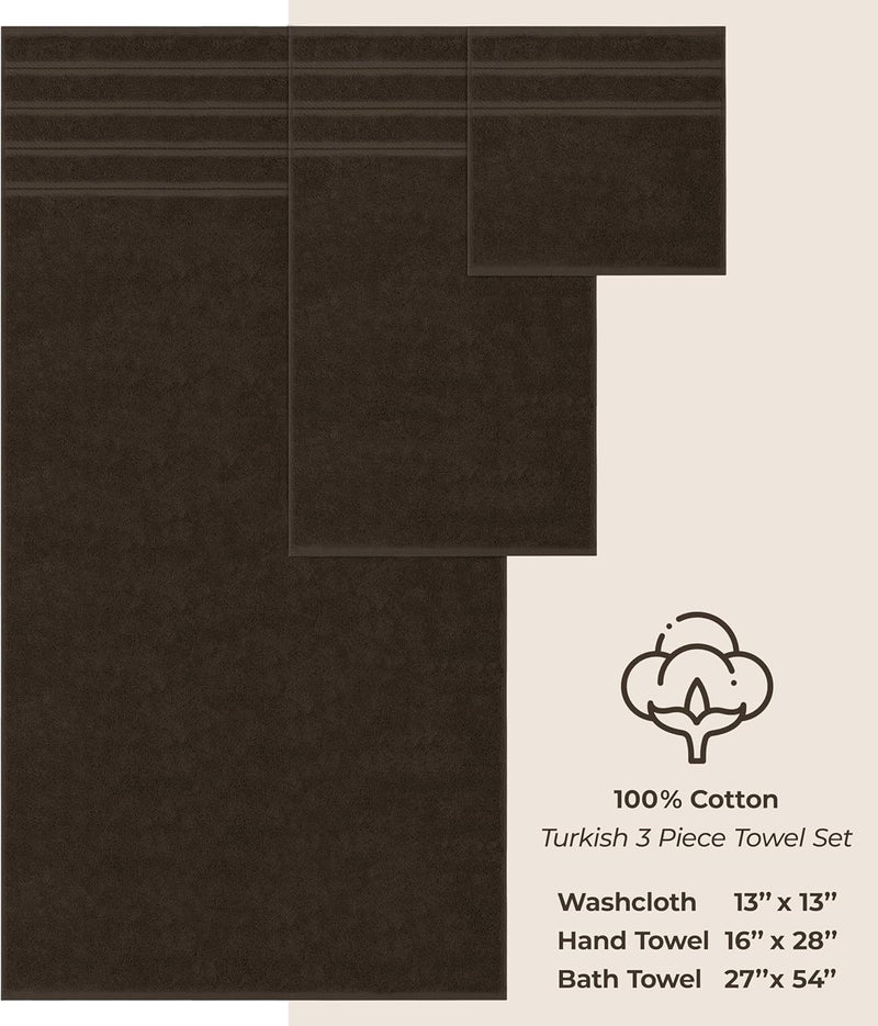 American Soft Linen GMSD 6-Piece 100% Turkish Genuine Cotton Premium & Luxury Towel Set for Bathroom & Kitchen, 2 Bath Towels, 2 Hand Towels & 2 Washcloths [Worth $72.95] - Rockridge Grey