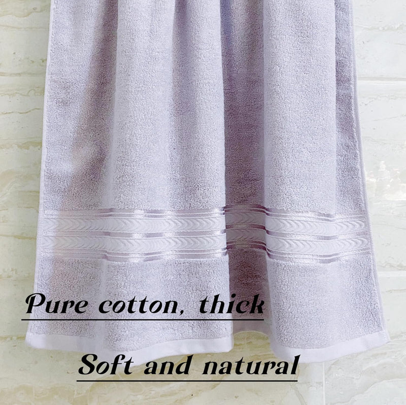4 Pcs Pure Cotton Bath Towels Set70x140cm 2pcs 35x75cm 2pcs Soft AbsorbentQuick Drying Hotel Bathroom Travel Family SPA Dormitory and Home use Towels (Beige+Brown)