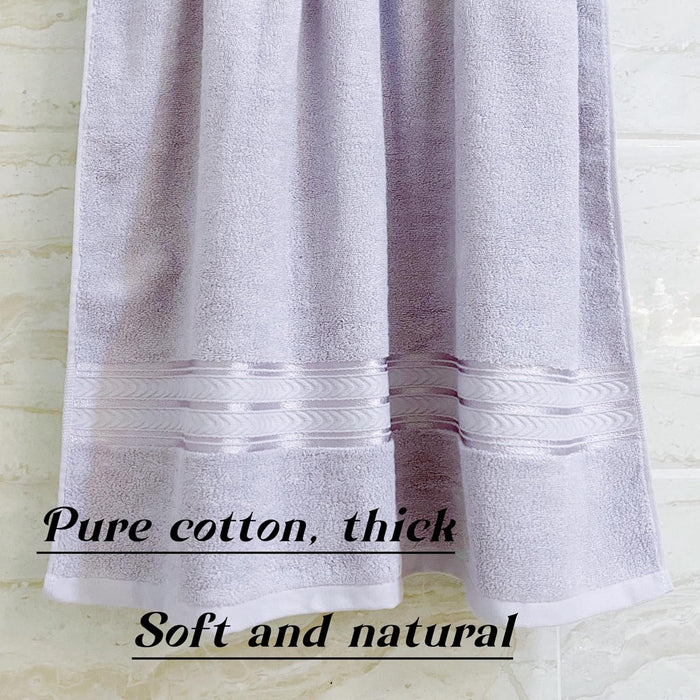 4 Pcs Pure Cotton Bath Towels Set70x140cm 2pcs 35x75cm 2pcs Soft AbsorbentQuick Drying Hotel Bathroom Travel Family SPA Dormitory and Home use Towels (Beige+Brown)