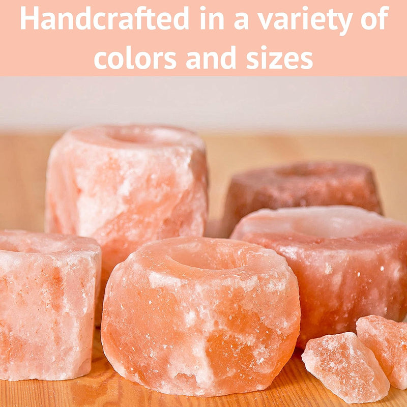 Crystal Allies 2 Natural Himalayan Salt Candle Holders Tealight